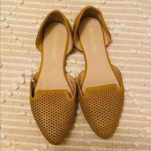 Restricted Mustard Yellow Point Toe Flats- 7.5